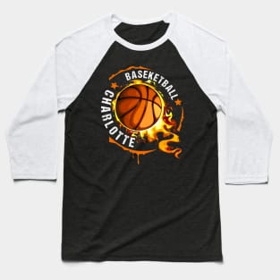 Graphic Basketball Name Charlotte Classic Styles Baseball T-Shirt